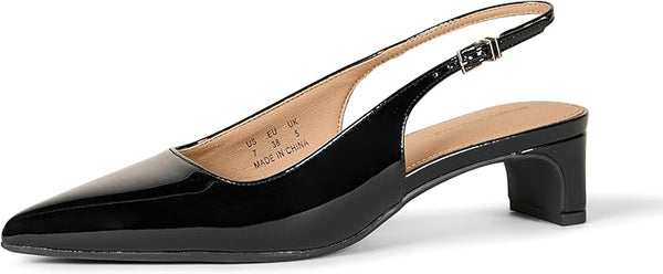 Women's Pointed Toe Slingback Block Heel