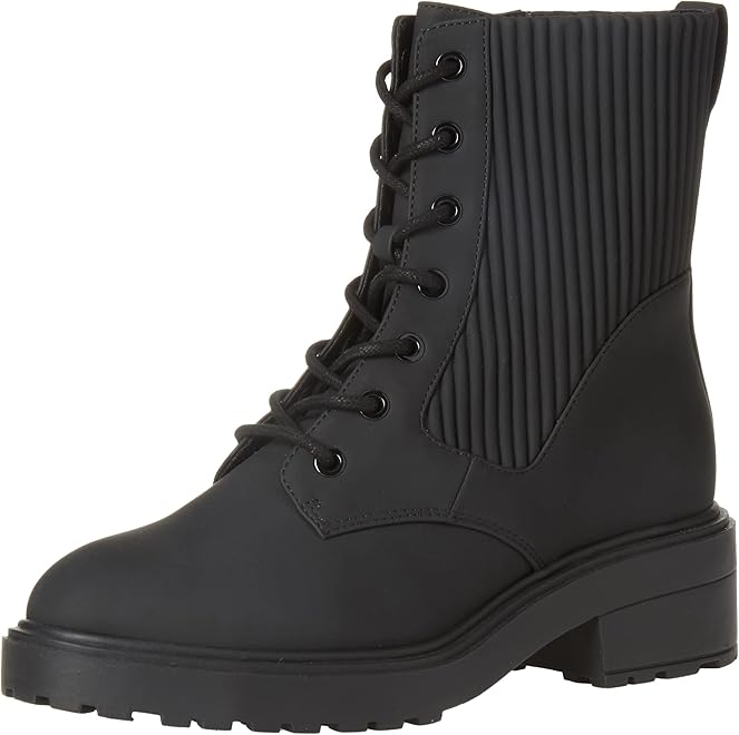 Women's Rubberized Combat Boot with Chunky Outsole