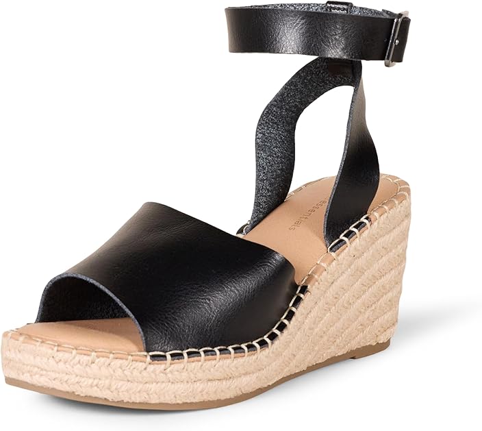 Women's Comfortable Ankle Strap Wedge Espadrille Sandal