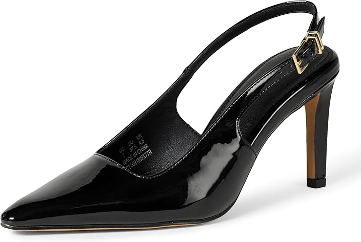 Women's Pointed Toe Slingback Heels with Ankle Strap