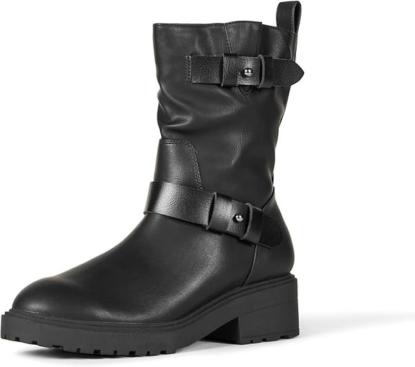 Women's Mid Calf Cropped Biker Boots