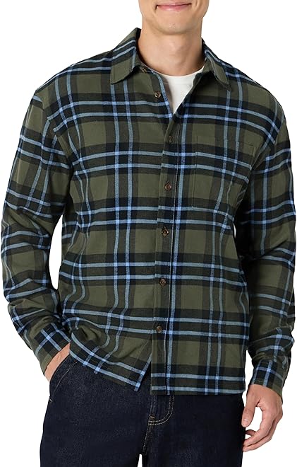 Men's Relaxed-Fit Long-Sleeve Flannel Shirt