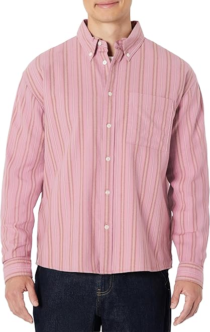Men's Modern Oversized-Fit Cotton Button-Down Shirt