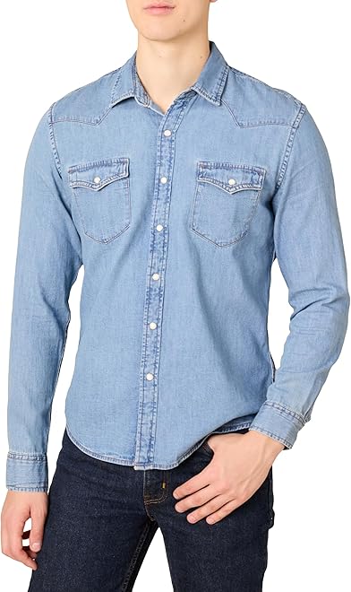 Men's Long-Sleeve Denim Shirt