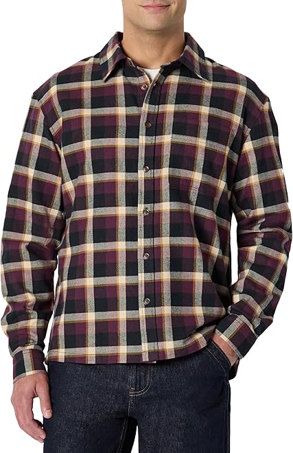Men's Relaxed-Fit Long-Sleeve Flannel Shirt